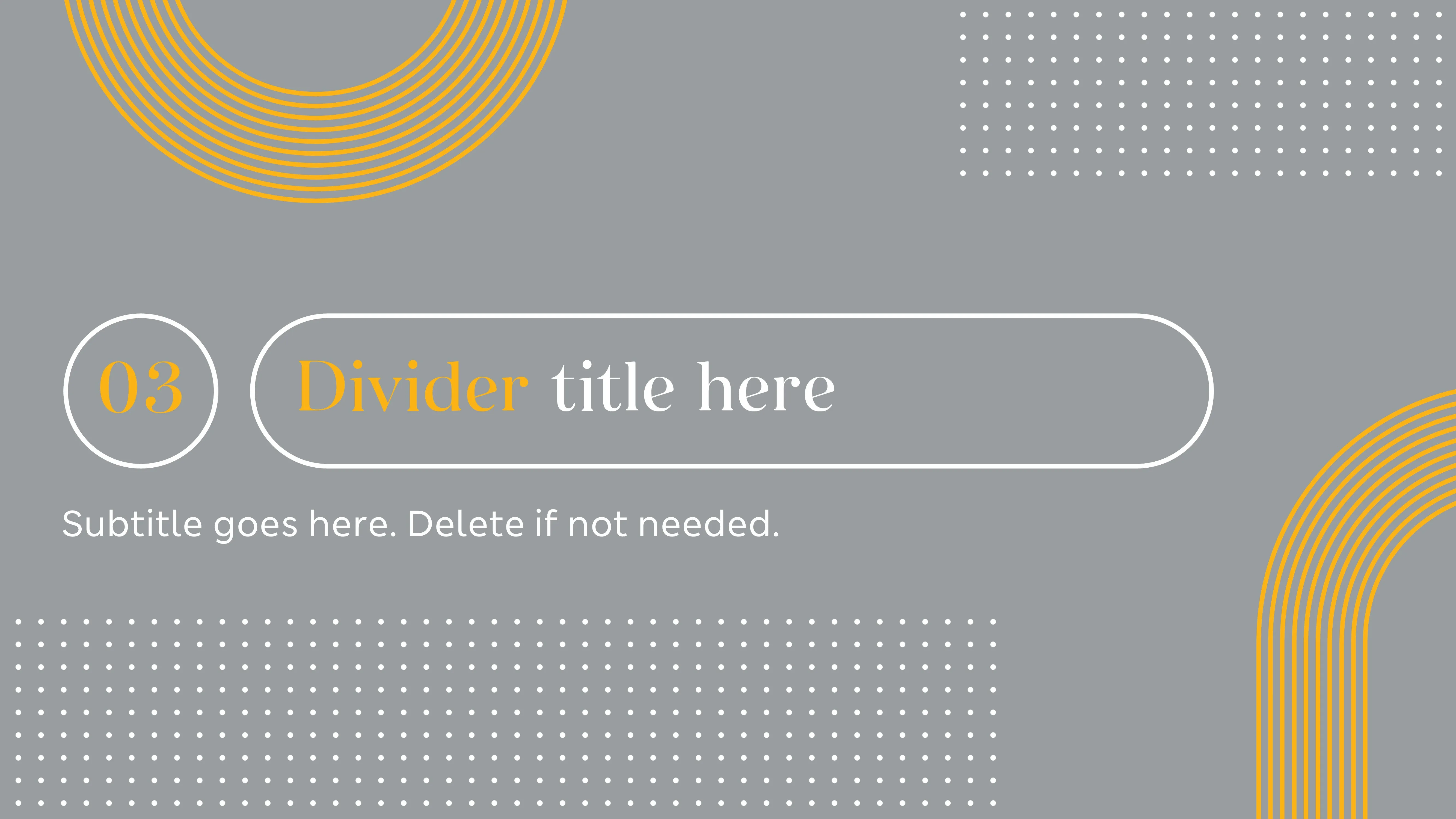 Devider slide with section title template for M&S Online