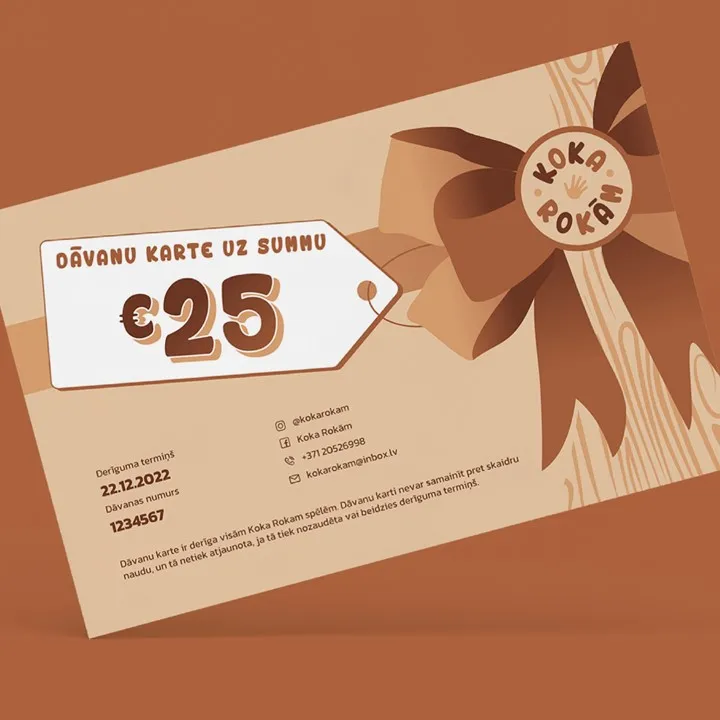 Gift card example for Koka Rokam